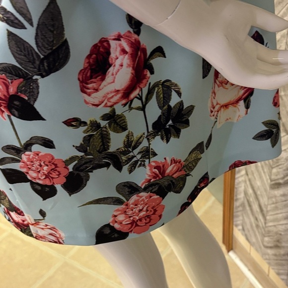 CeCe Mini Dress with Pink Floral on Light Blue, medium - Picture 7 of 10